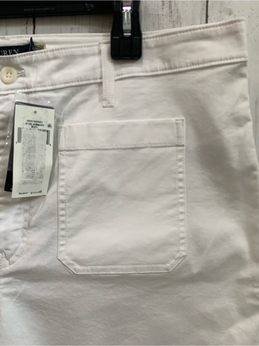 Lauren Ralph Lauren 14W Women's Stretch Chino Wide-Leg Cropped Pants  White NWT - Picture 5 of 13
